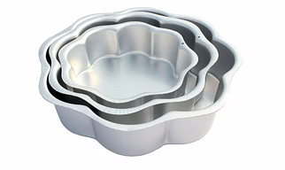 Aluminium Cake Mould Flowers Set of 3 Mould Cake Mold Pans 3-Piece Set Aluminum Heavy Duty Rectangular