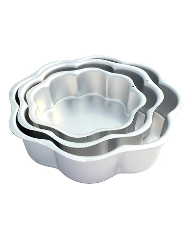 Aluminium Cake Mould Flowers Set of 3 Mould Cake Mold Pans 3-Piece Set Aluminum Heavy Duty Rectangular-12730771