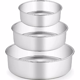 aluminium cake mould round set of 3 mould cake mold pans 3-piece set aluminum heavy duty rectangular wedding/birthday/party cake