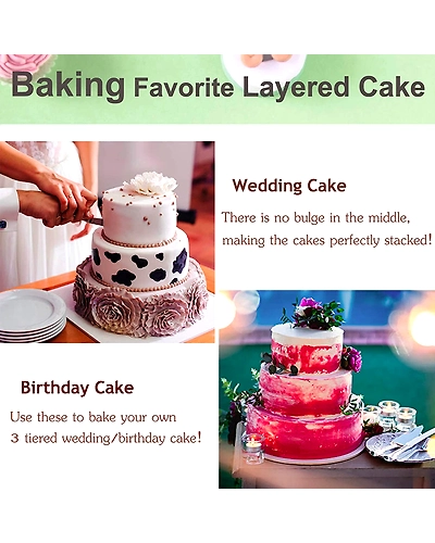 Aluminium Cake Mould Round Set of 3 Mould Cake Mold Pans 3-Piece Set Aluminum Heavy Duty Rectangular Wedding/Birthday/Party Cake-4