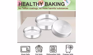 Aluminium Cake Mould Round Set of 3 Mould Cake Mold Pans 3-Piece Set Aluminum Heavy Duty Rectangular Wedding/Birthday/Party Cake