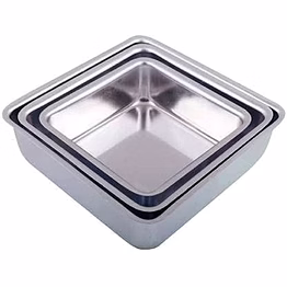 aluminium cake mould square set of 3 mould cake mold pans 3-piece set aluminum heavy duty rectangular wedding/birthday/party cake