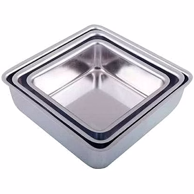 aluminium cake mould square set of 3 mould cake mold pans 3-piece set aluminum heavy duty rectangular wedding/birthday/party cake