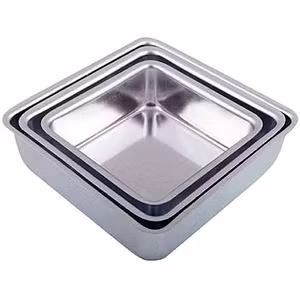 Aluminium Cake Mould Square Set of 3 Mould Cake Mold Pans 3-Piece Set Aluminum Heavy Duty Rectangular Wedding/Birthday/Party Cake