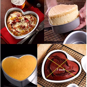 Aluminium Cake Mould Heart Set of 3 Mould Cake Mold Pans 3-Piece Set Aluminum Heavy Duty Rectangular Wedding/Birthday/Party Cake
