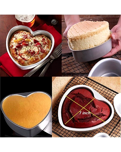 Aluminium Cake Mould Heart Set of 3 Mould Cake Mold Pans 3-Piece Set Aluminum Heavy Duty Rectangular Wedding/Birthday/Party Cake-1