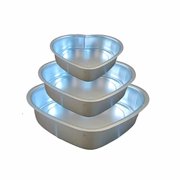 aluminium cake mould heart set of 3 mould cake mold pans 3-piece set aluminum heavy duty rectangular wedding/birthday/party cake