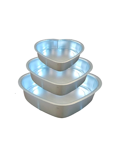 Aluminium Cake Mould Heart Set of 3 Mould Cake Mold Pans 3-Piece Set Aluminum Heavy Duty Rectangular Wedding/Birthday/Party Cake-12730797