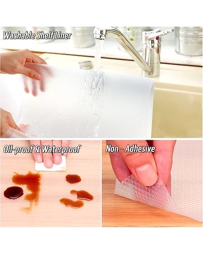 Multipurpose Super Strong EVA Anti-Slip Bathroom Kitchen Cabinet Drawer Shelf Mat Liner Sheets Roll, Fridge Mat, Table Mat, Refrigerator (45cm x 300cm)-5