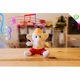 baby ganesh mantra singing plush toy - small 7 inch (modi toys)