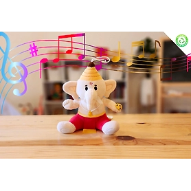 Baby Ganesh Mantra Singing Plush Toy - Small 7 inch (Modi Toys)