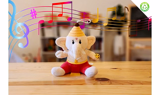 Baby Ganesh Mantra Singing Plush Toy - Small 7 inch (Modi Toys)
