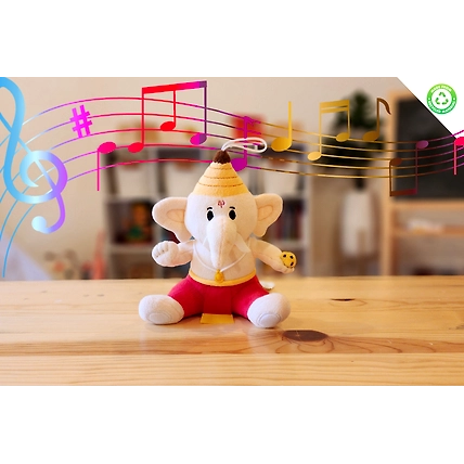 Baby Ganesh Mantra Singing Plush Toy - Small 7 inch (Modi Toys)-12691803