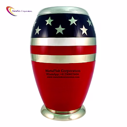 metaltek american flag veteran cremation urn for adult ashes