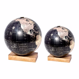wooden stand with world globe - aagb-006