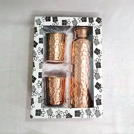 copper water bottle with glass cpbt-006