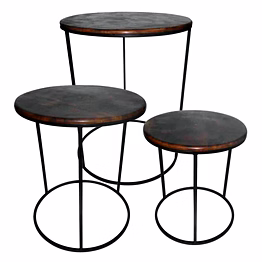 iron and wooden stool 001
