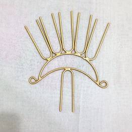 metal varalakshmi pooja crown stick, five point support for flower kalash crown decoration for home temple & decor