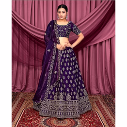 embroidered fendy fabric lehenga set
