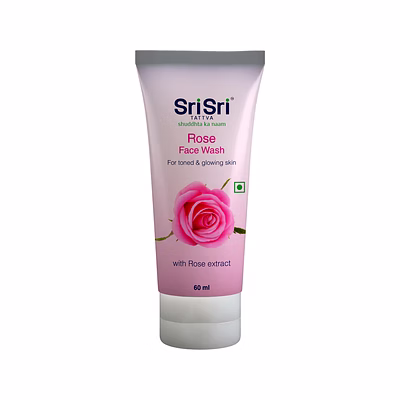 sri sri tattva rose face wash - for toned & glowing skin, 60 ml