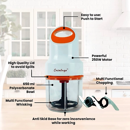 Casalingo Electric Chopper with Whisker - Orange-2