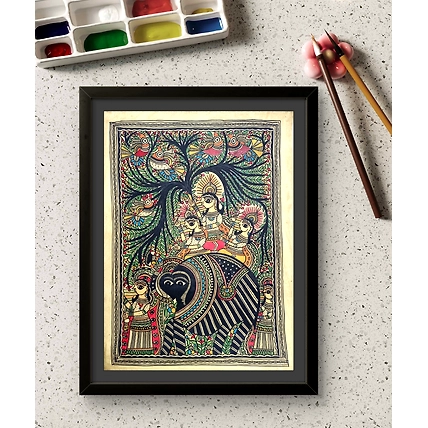Handmade Madhubani / Mithila Painting-MADHUBANI005