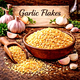 garlic flakes / cloves dehydrated garlic ingredient | adizo exports bulk supply for wholesalers, distributors & importers