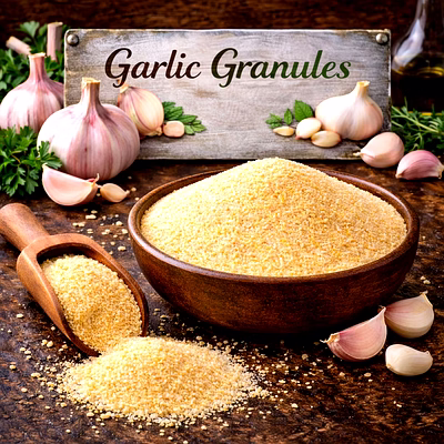 garlic granules dehydrated garlic ingredient | adizo exports bulk supply for wholesalers, distributors & importers