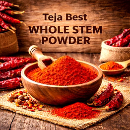 teja best – whole stem red chilli powder | adizo exports bulk supply for wholesalers, distributors & importers