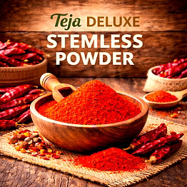 teja deluxe – stemless red chilli powder | wholesale red chilli powder for spice importers
