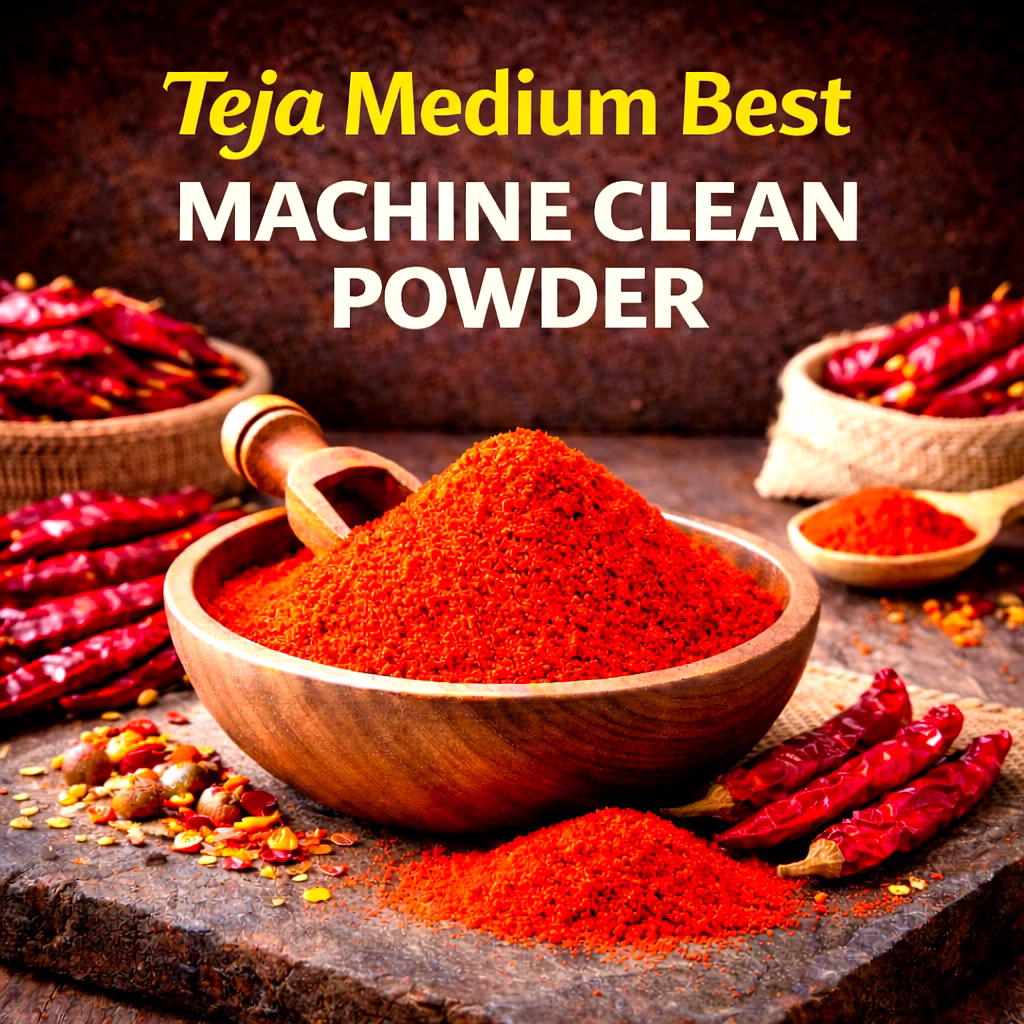 teja medium best – machine clean red chilli powder | wholesale red chilli powder for spice importers
