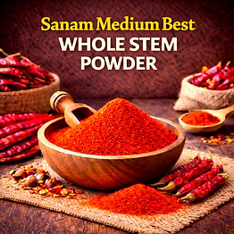 sanam medium best – whole stem red chilli powder | adizo exports bulk supply for wholesalers, distributors & importers
