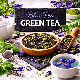 blue pea green tea blend | adizo exports bulk supply for wholesalers, distributors & importers