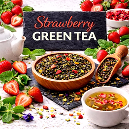 strawberry green tea blend | adizo exports bulk supply for wholesalers, distributors & importers
