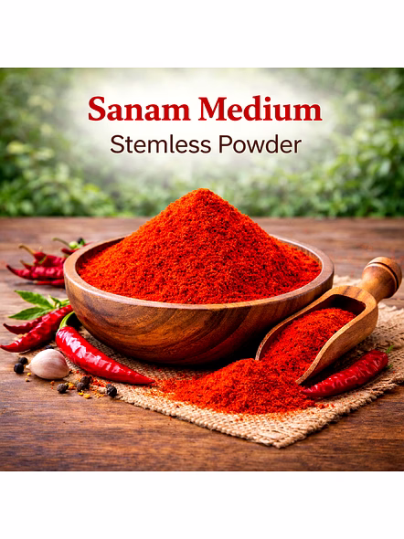 Sanam Medium – Stemless Red Chilli Powder | Wholesale Red Chilli Powder for Spice Importers