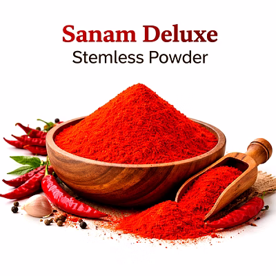 sanam deluxe – stemless red chilli powder | adizo exports bulk supply for wholesalers, distributors & importers