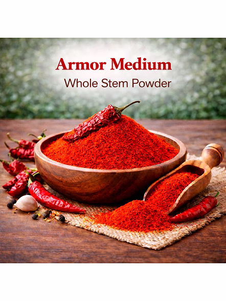 Armor Medium – Whole Stem Red Chilli Powder | Wholesale Red Chilli Powder for Spice Importers