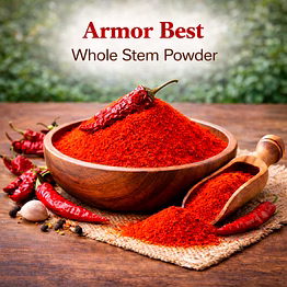 armor best – whole stem red chilli powder | adizo exports bulk supply for wholesalers, distributors & importers