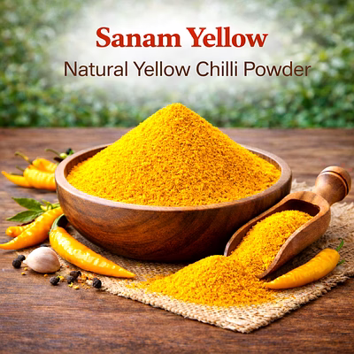 sanam yellow – natural yellow chilli red chilli powder | adizo exports bulk supply for wholesalers, distributors & importers