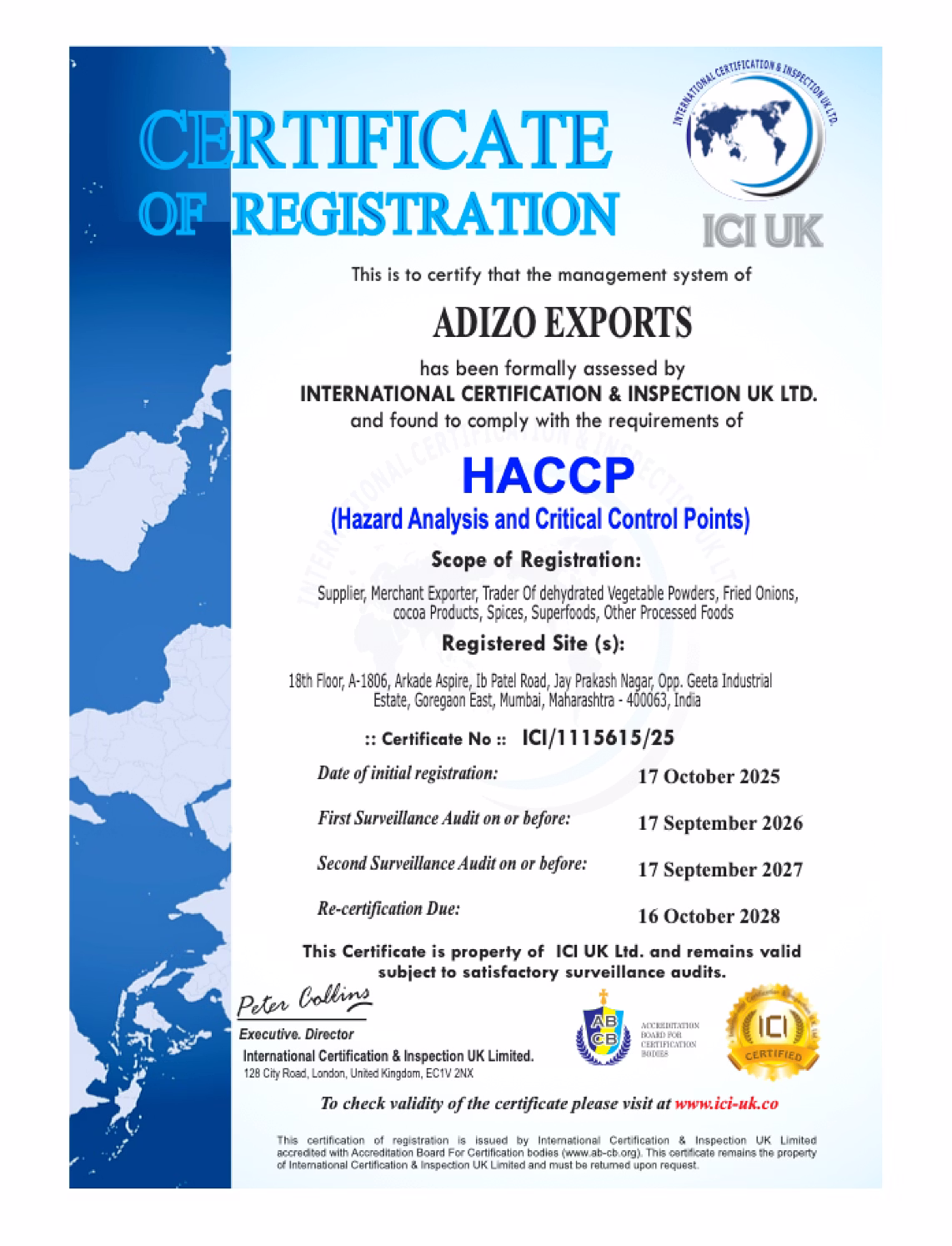 HACCP Certificate