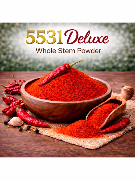 5531 Deluxe – Whole Stem Red Chilli Powder | Wholesale Red Chilli Powder for Spice Importers