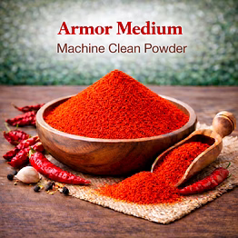 armor medium – machine clean red chilli powder | adizo exports bulk supply for wholesalers, distributors & importers