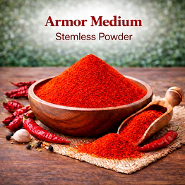 armor medium – stemless red chilli powder | adizo exports bulk supply for wholesalers, distributors & importers