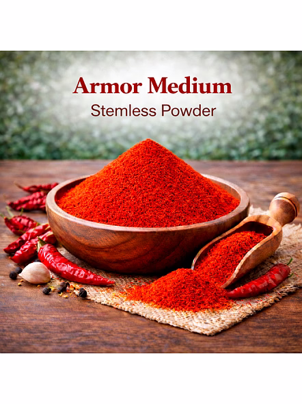 Armor Medium – Stemless Red Chilli Powder | Wholesale Red Chilli Powder for Spice Importers