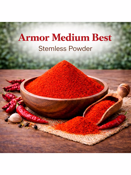Armor Medium Best – Stemless Red Chilli Powder | Wholesale Red Chilli Powder for Spice Importers