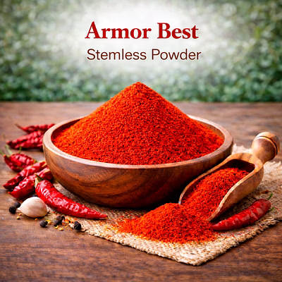 armor best – stemless red chilli powder | adizo exports bulk supply for wholesalers, distributors & importers