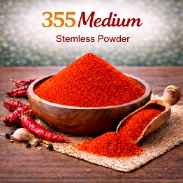 355 medium – stemless red chilli powder | adizo exports bulk supply for wholesalers, distributors & importers
