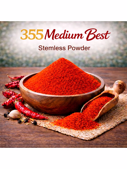 355 Medium Best – Stemless Red Chilli Powder | Wholesale Red Chilli Powder for Spice Importers-Az1165