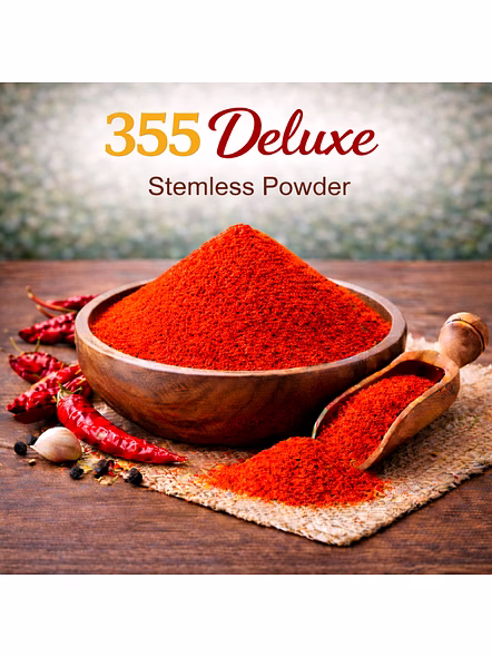 355 Deluxe – Stemless Red Chilli Powder | Wholesale Red Chilli Powder for Spice Importers-Az1163
