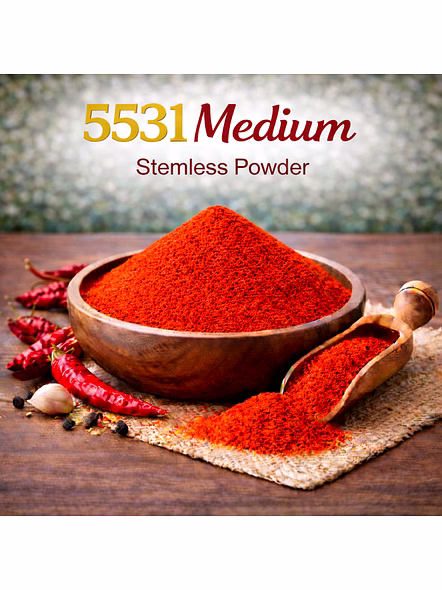 5531 Medium – Stemless Red Chilli Powder | Wholesale Red Chilli Powder for Spice Importers